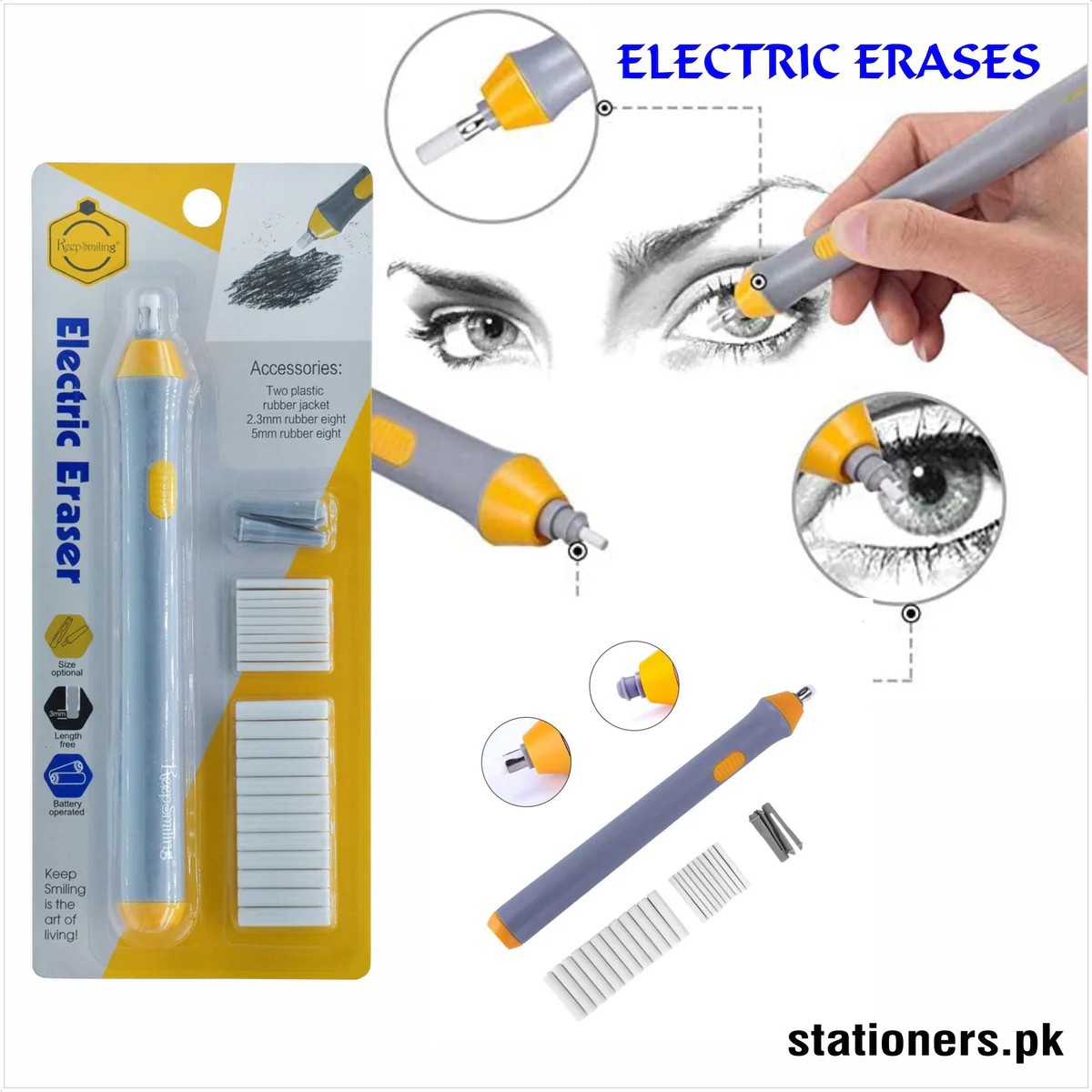KeepSmilingElectricEraser_ElectricEraserKit_ElectricEraserwith22Refills_ElectricEraserforArtist_2