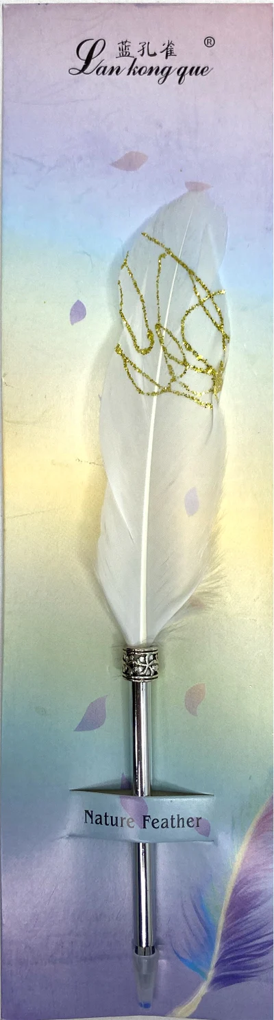 Feather Ball Pen Silver - Mix Colour